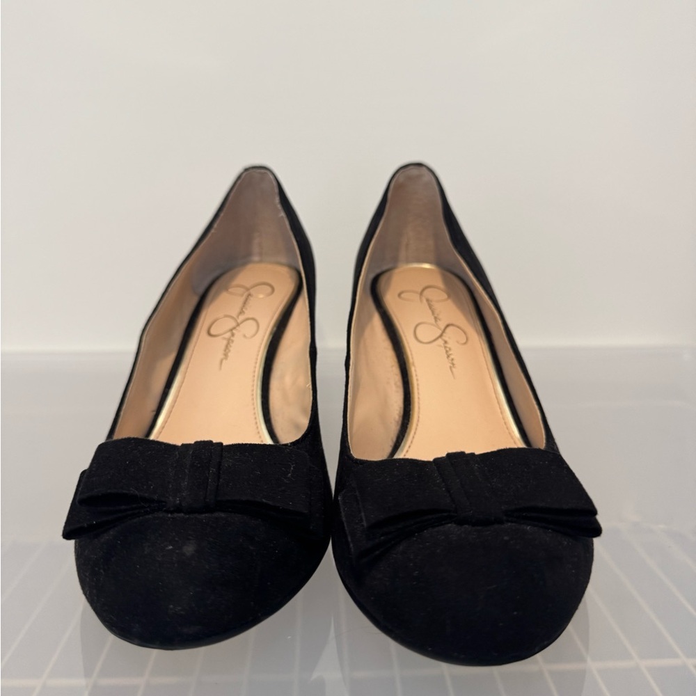 Jessica Simpson Suede Bow Wedges